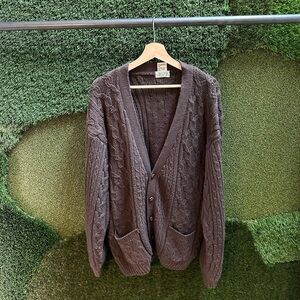 Vintage Ash Creek Trading Cable Knit Cardigan Sweater Large